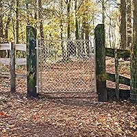 Vista 7 de Adjust-A-Gate - Puerta de valla de eslabones de cadena con marco redondo, se adapta a aberturas de 24 a 72 pulgadas y hasta 12 pies - Refuerzo