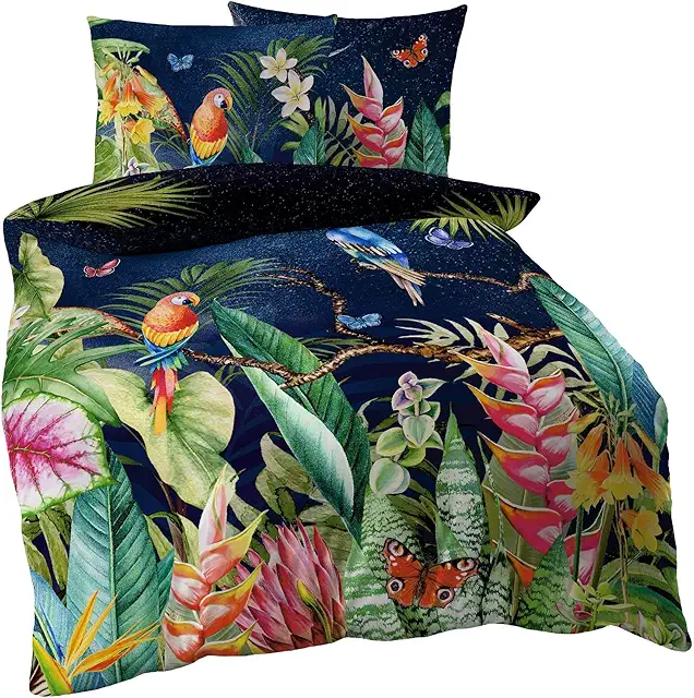 Kaeppel Mako Satin Bettwäsche Tropical Galaxy Dschungel 2-TLG. 135x200cm