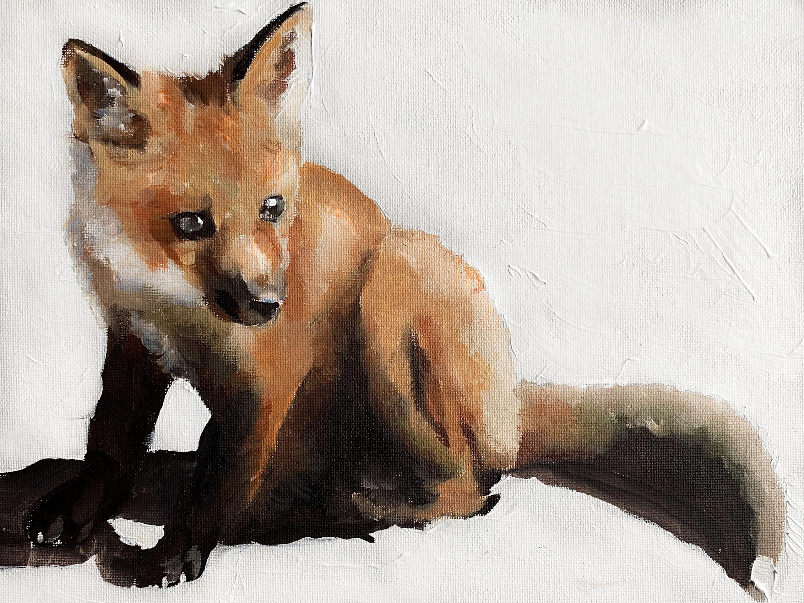 James CoatesFox Card Blank Greeting Card with Painting of Fox Cub, Blank Inside, A5 size