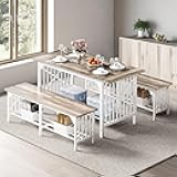 DWVO 3-Piece Dining Table Set for 4-6 People, 63