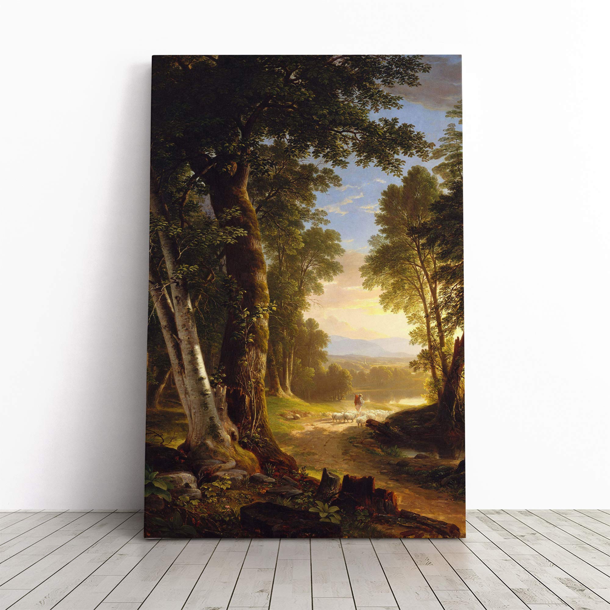 Asher Brown Durand The Beeches Canvas Print | Gallery Wrapped 30mm Frame Wall Art | 30x20 inches | Ready to Hang | Modern Picture | Living Room Bedroom Lounge Office