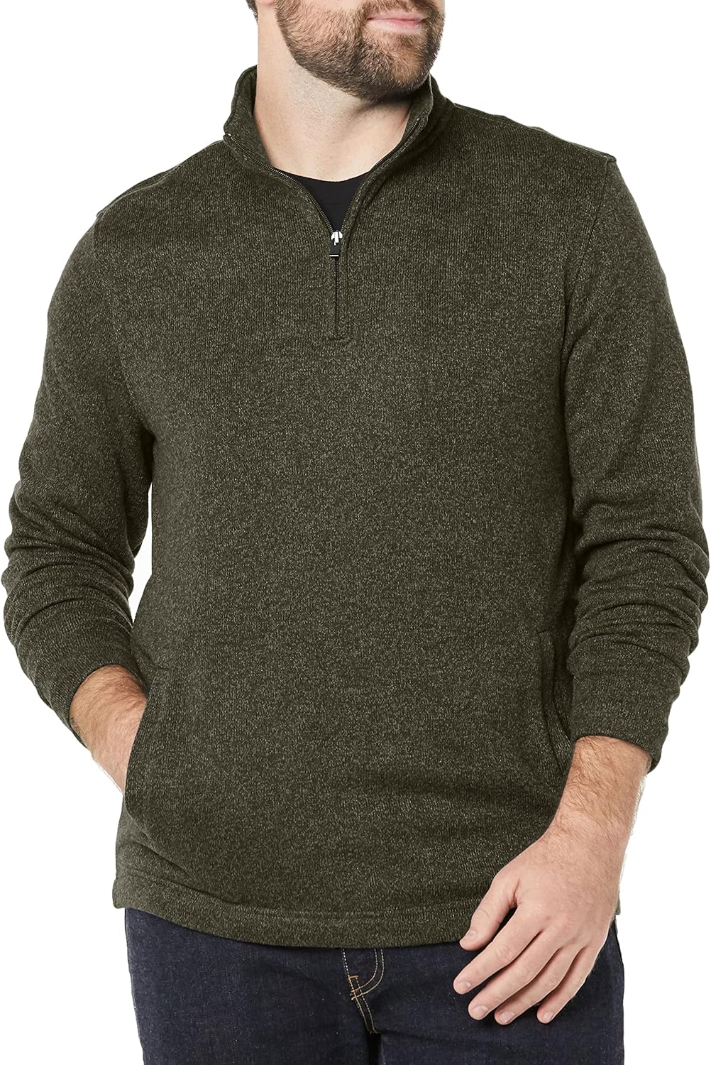 Van Heusen Mens Big and Tall Flex Long Sleeve 1/4 Zip Soft Sweater FleecePullover Sweater