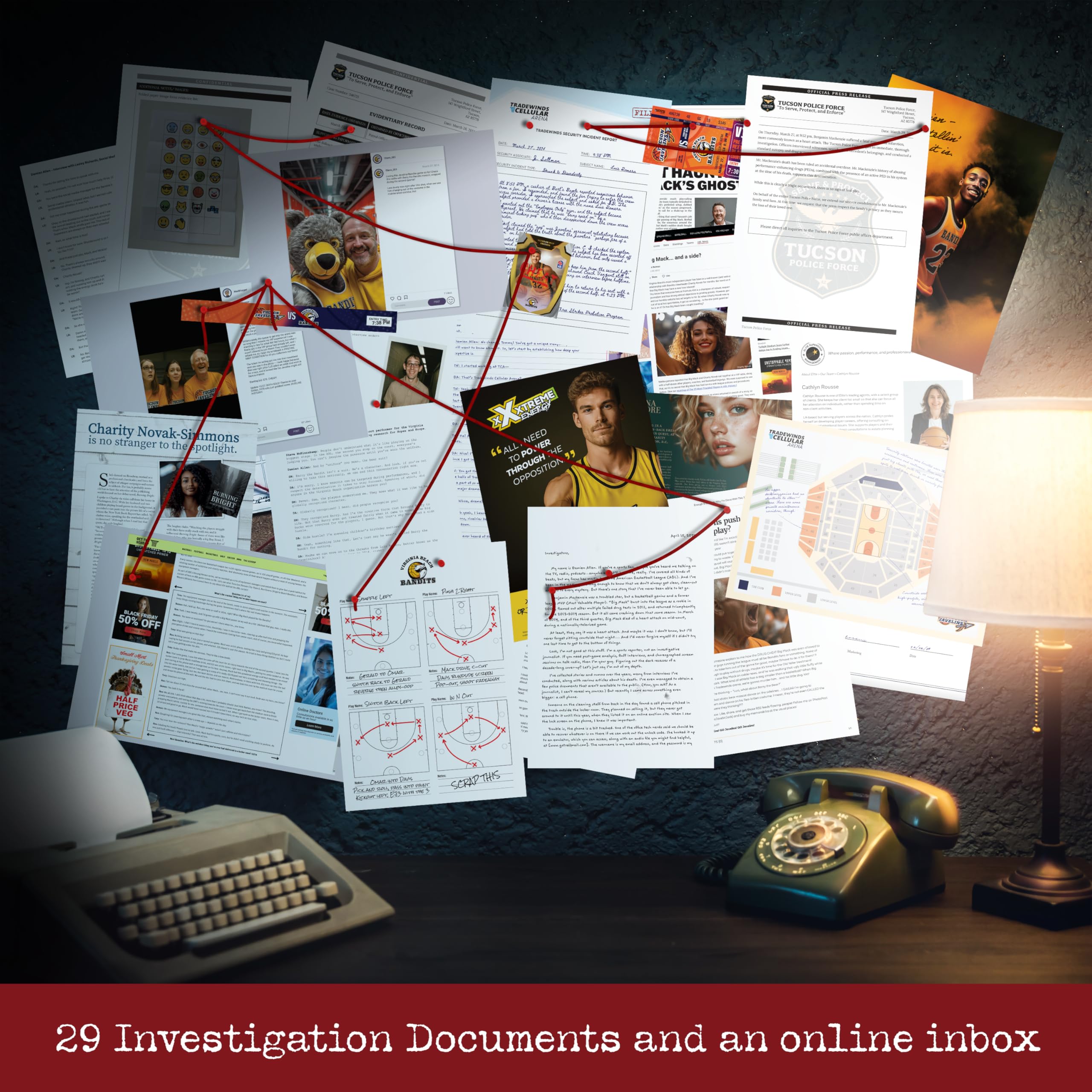 Cryptic Killers Unsolved murder mystery game, Murder of an MVP, Cold Case Files Investigation, Detective clues/evidence - Image 3