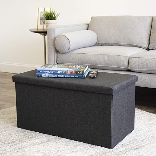 Humble Crew Coffee Table Storage Ottoman, Grey