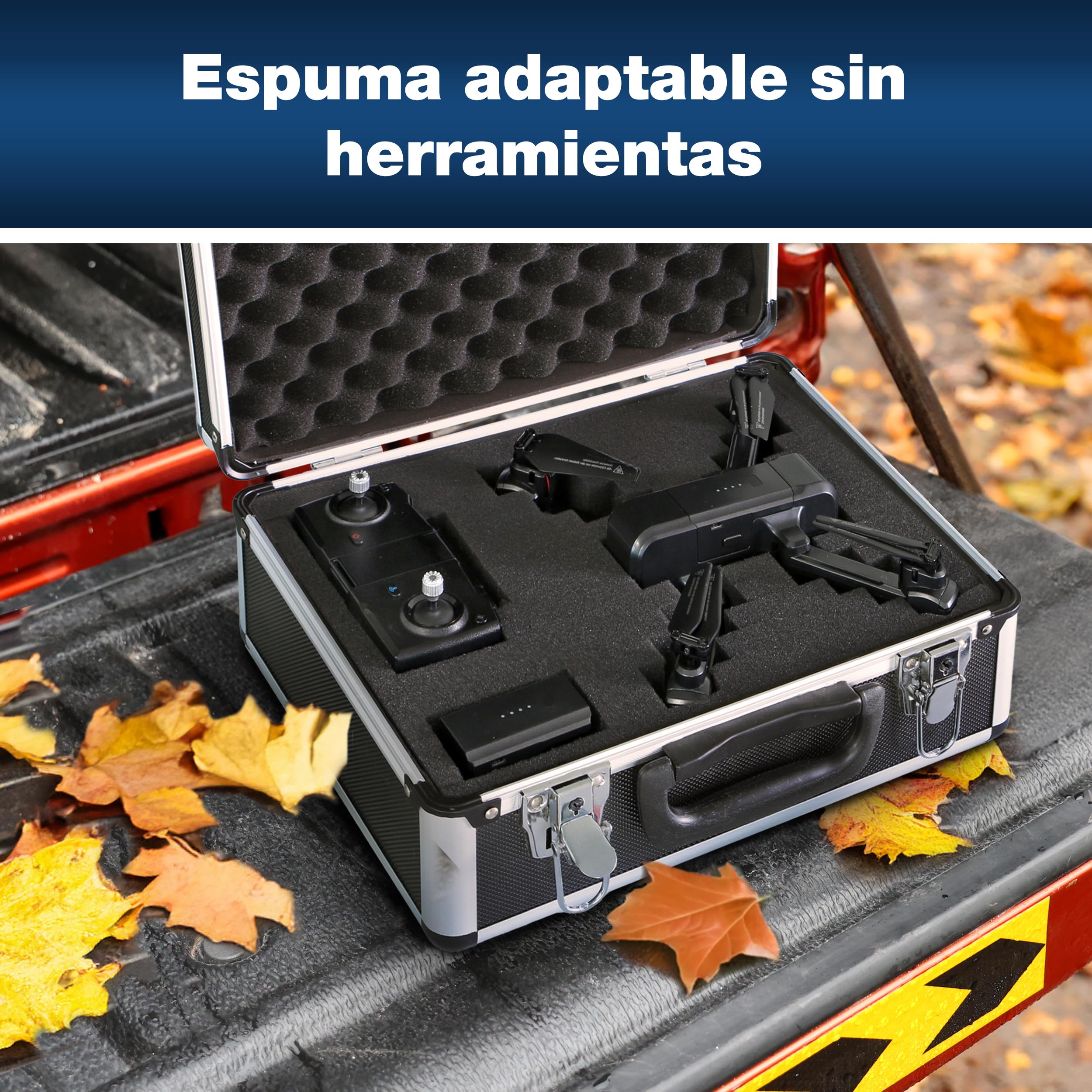 PeakTech 7300 – Estuche universal para dispositivos de medición, robusto, almacenamiento de herramientas, relleno de espuma, con cerradura, protección contra el polvo, M - 320 x 250 x 150 mm