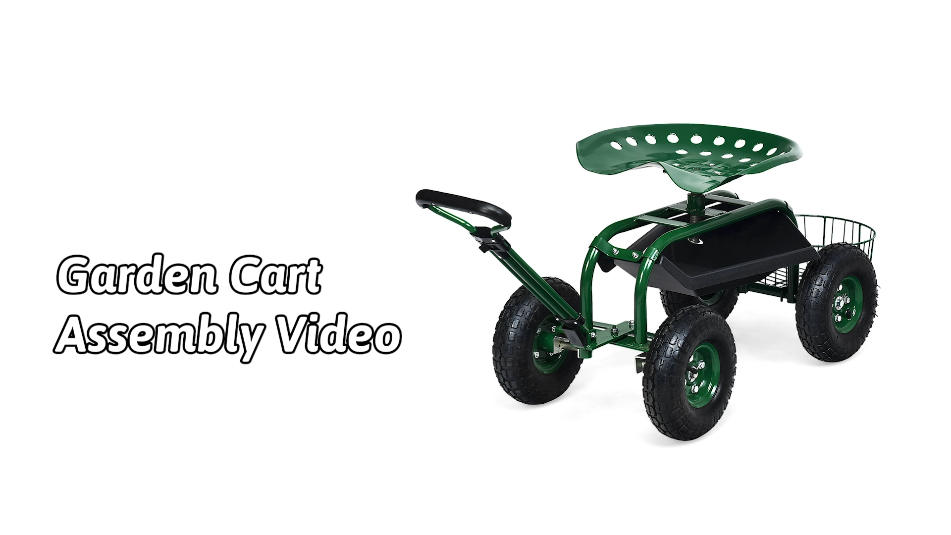 Stool Trolley Tool Cart With Seat COSTWAY Rolling Garden Cart, Height Adjustable ...