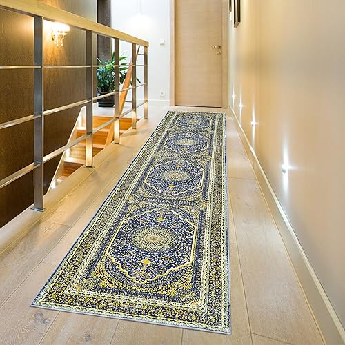 Miniatura 9 de RUGxDJ Alfombra de pasillo de 2 x 8 pulgadas, lavable, alfombra oriental para entrada, alfombra bohemia para pasillo de 8 pies, antideslizante,
