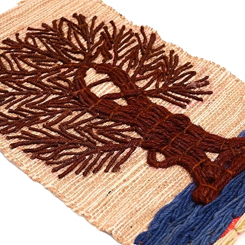 Miniatura 7 de Decoración de pared hecha a mano para colgar tejida a mano, arte de hilo tradicional para decoración de oficina en casa y regalo (naranja Ganesh)