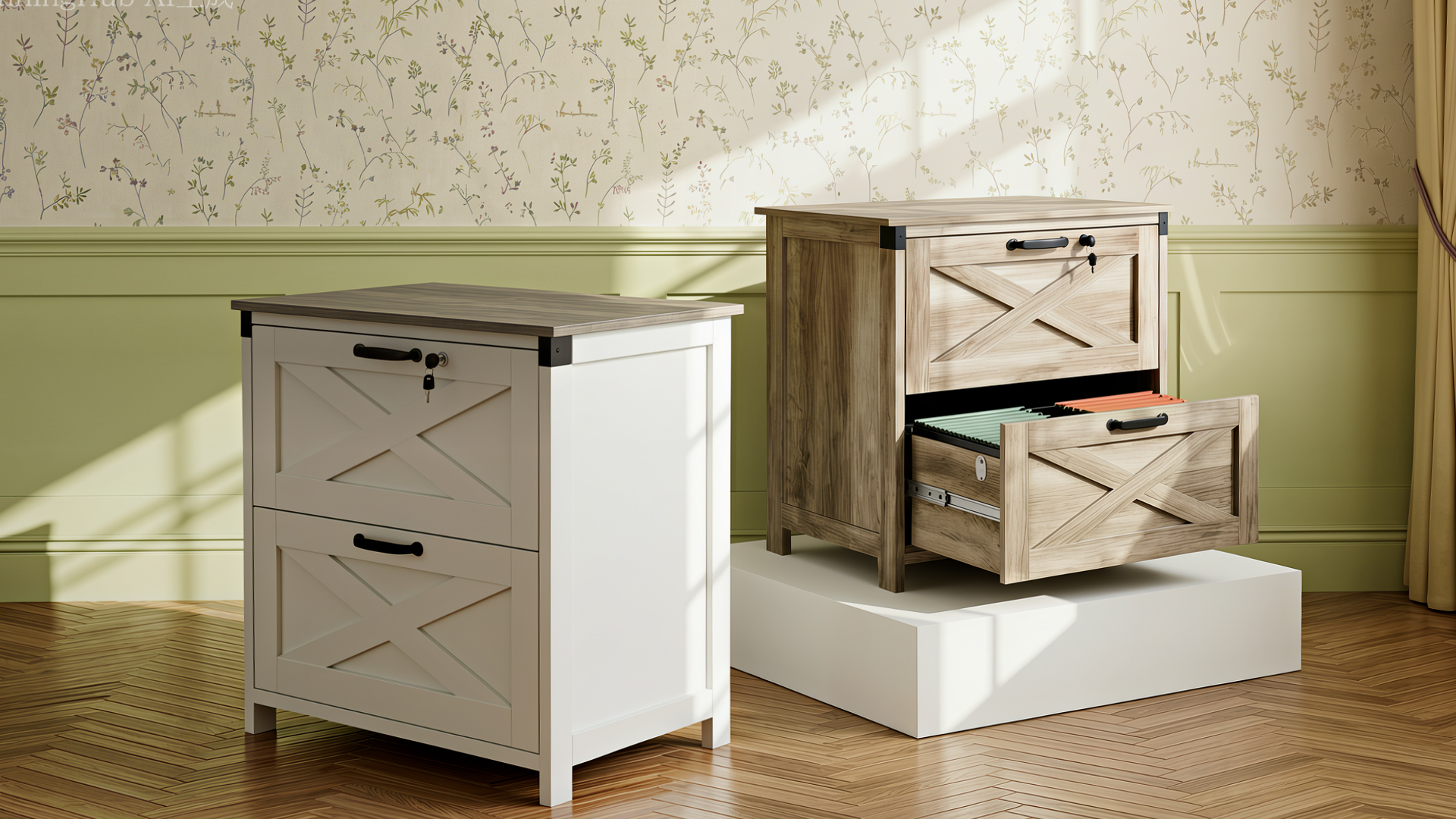 Amazon.com: DEVAISE 2 Drawer Farmhouse File Cabinet with Lock
