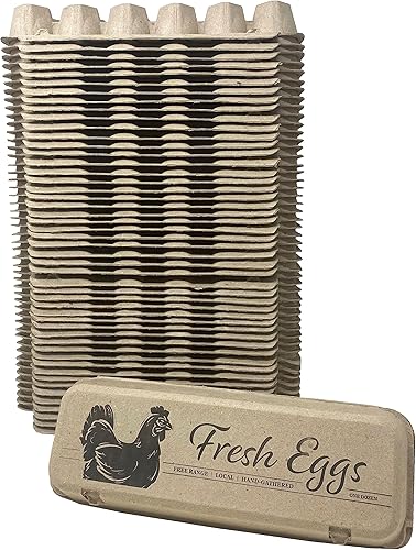 Cackle Hatchery Cartones de huevos impresos de pulpa de papel - huevos frescos (60)