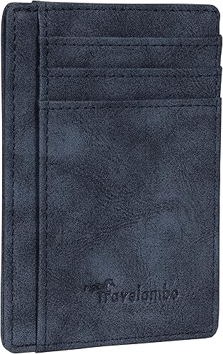 Travelambo Billetera delgada con bolsillo delantero y clip para el dinero con bloqueo de identificación por radiofrecuencia, talla única