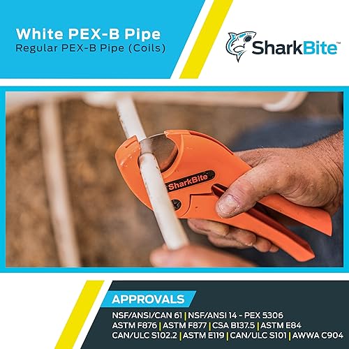 Miniatura 5 de SharkBite - Tubería de agua flexible PEX blanca de 1 pulgada x 300 pies para fontanería, PEX-B, U880W300