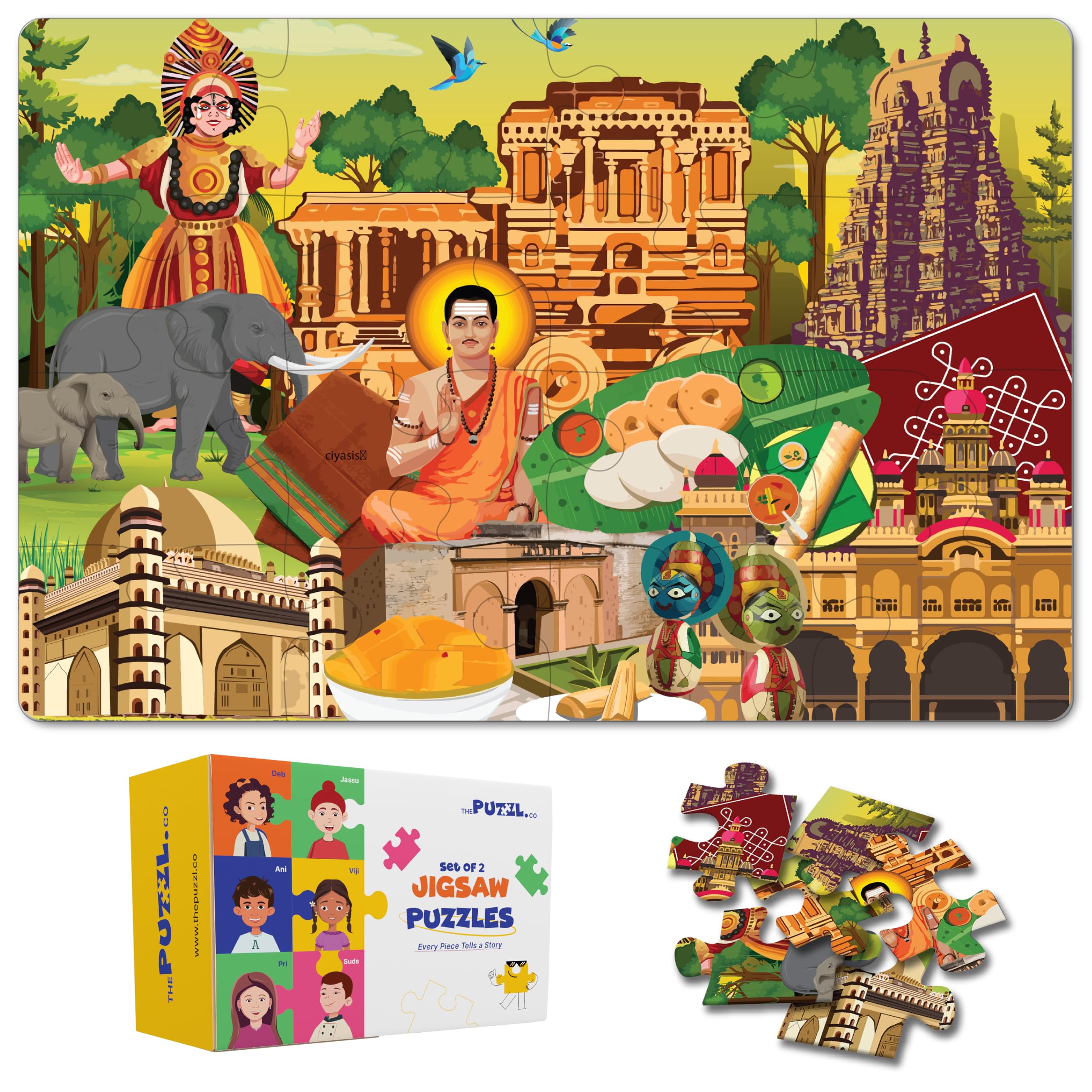 The Puzzl Co - Karnataka Jigsaw Puzzle for Kids 6 Years & Up, 100-Piece City Puzzle with Frame, Compact & Travel-Friendly, Educational Puzzle to Learn Karnataka’s Culture, Monuments & Food (B0DCXJZ1RX) Amazon Price History, Amazon Price Tracker