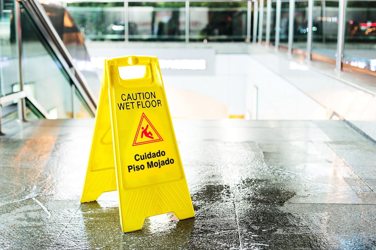 Tiger Chef Yellow Caution Wet Floor Sign, 2-sided Fold-out, Floor Safety Sign, Caution Wet Floor 24-inch By 12-inch Cuadado Piso Mojado (6)