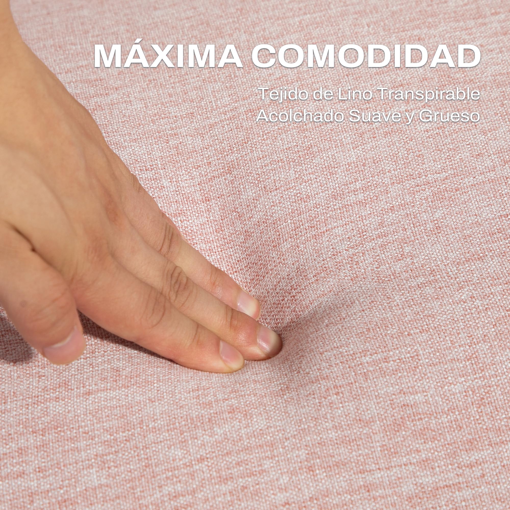 HOMCOM Sofá Cama de 2 Plazas Moderno 173x75x73 cm Sofá Cama Plegable Tapizado en Lino Sintético con Respaldo Ajustable en 3 Niveles y Reposabrazos Desmontables para Salón Oficina Rosa