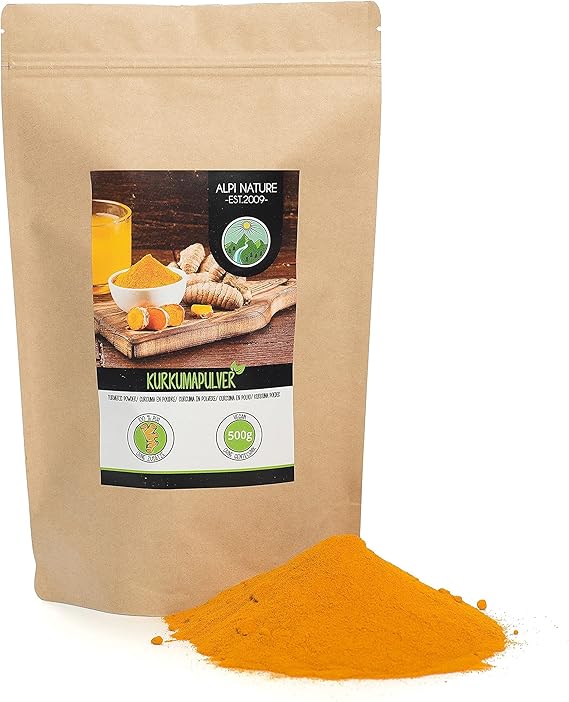 Turmeric Powder (500g, 1.1 lb), Curcuma 100 Natural, Gently Dried and
