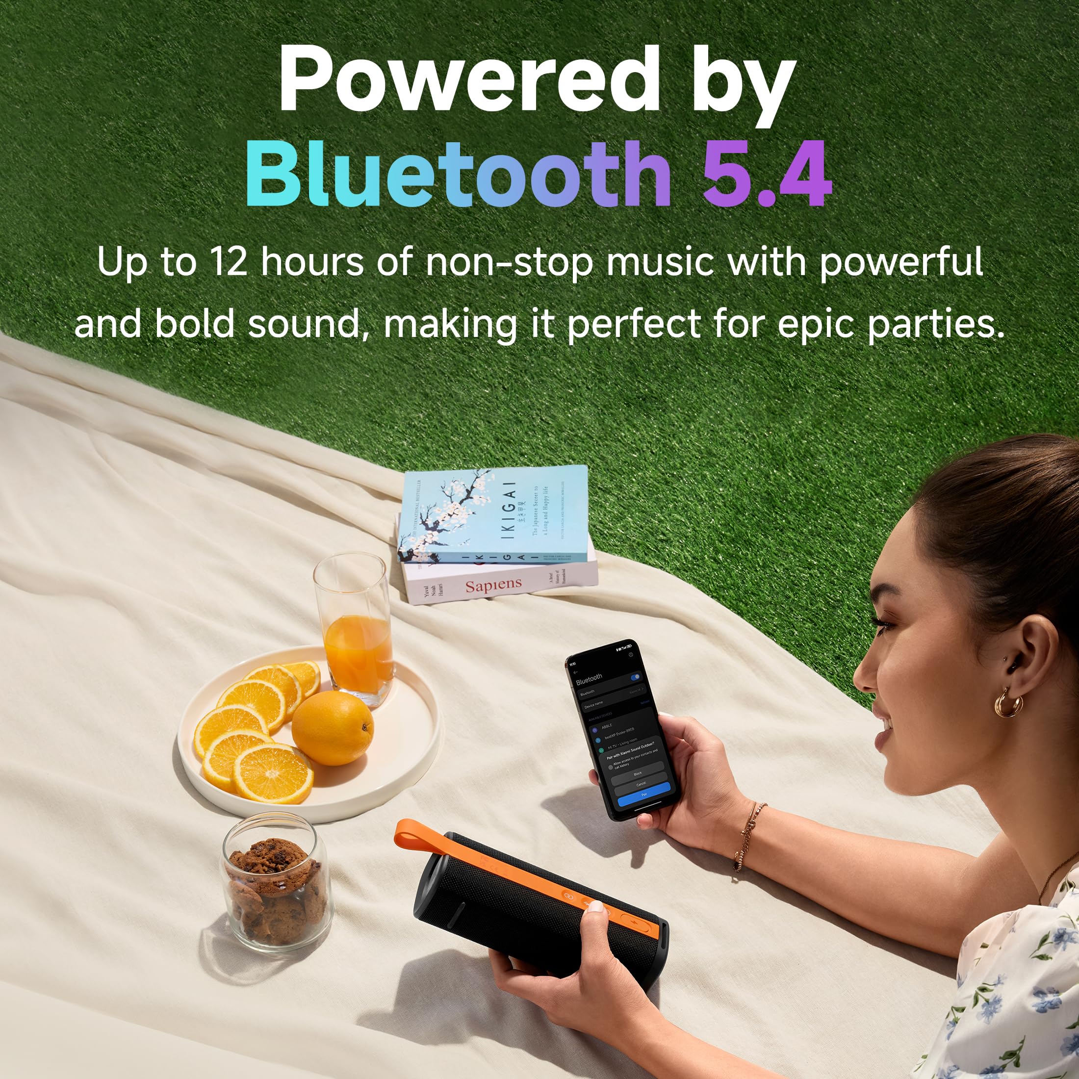 Xiaomi Altavoz de audio para exteriores (azul) | Altavoz de alta calidad de 30 W con micrófono, hasta 12 horas de reproducción, impermeable IP67 y tipo C, acoplamiento estéreo inalámbrico, altavoz