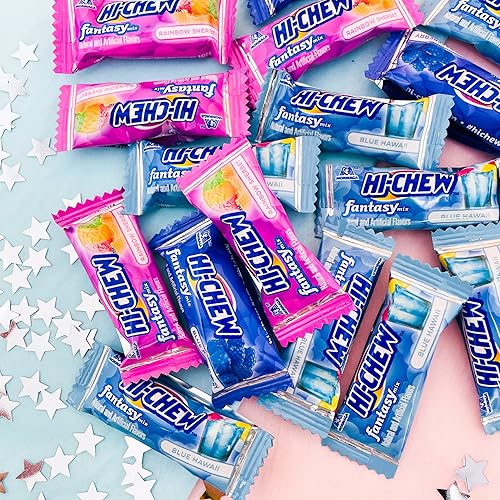 Miniatura 4 de Hi Chew Fantasy Mix Candy Value Pack Rainbow Sherbet Blue Hawaii and Blue Raspberry Flavors Fruity Chewy Japanese Taffy Pack of 2