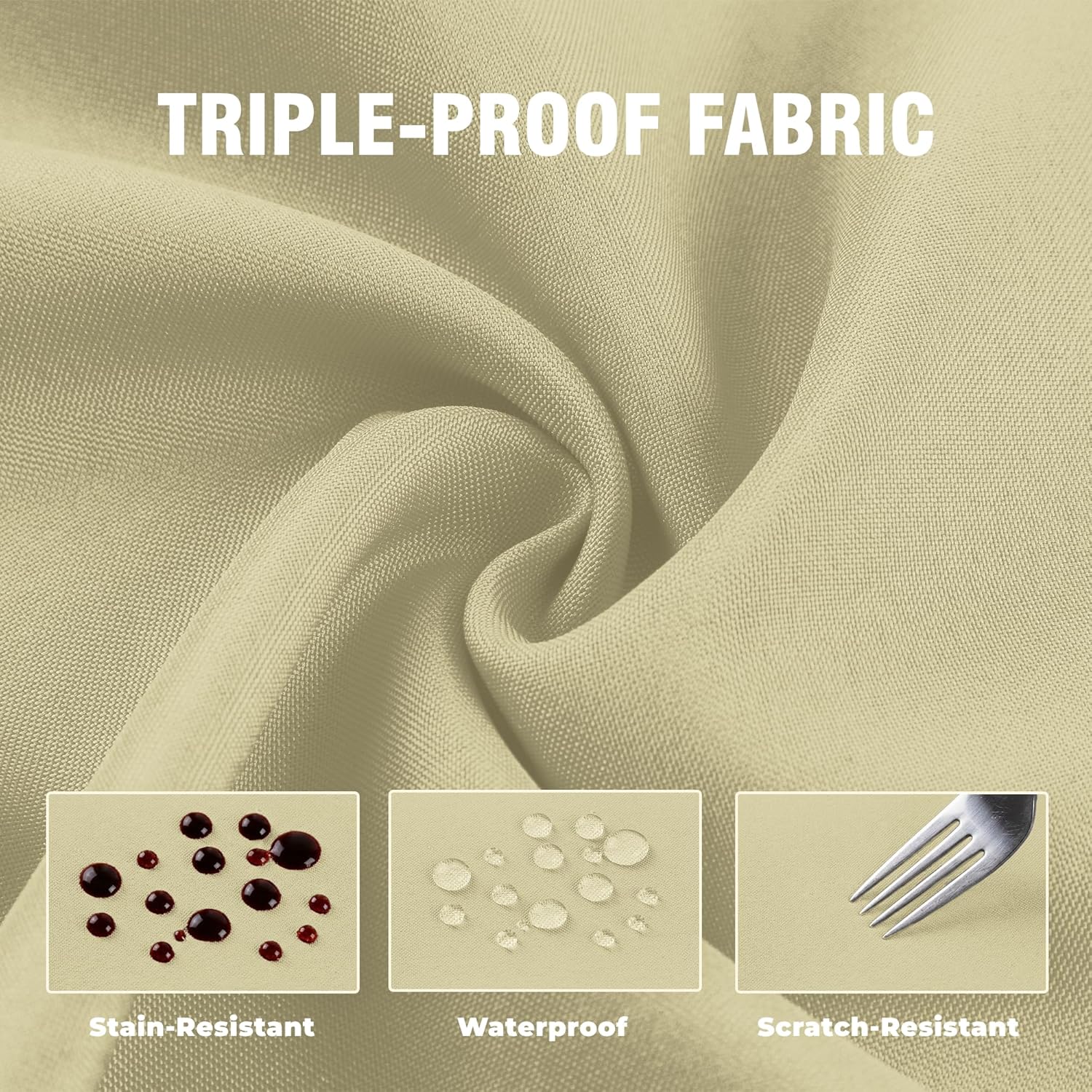 Set of 4 Outdoor Curtains for Patio Waterproof, Grommet Privacy Panels for Porch, Pergola & Gazebo, Light Filtering, Weatherproof, 37W x 84L Inches, Beige