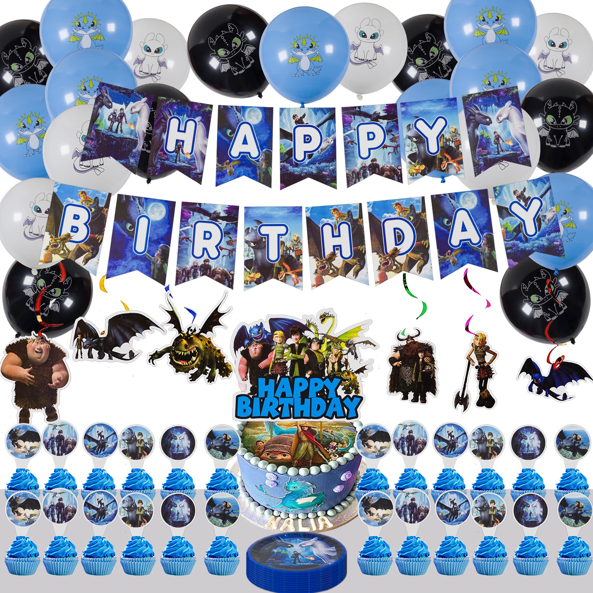 Buy Dragon Birthday Party Supplies Set - 143 Pcs How to Train Your ...
