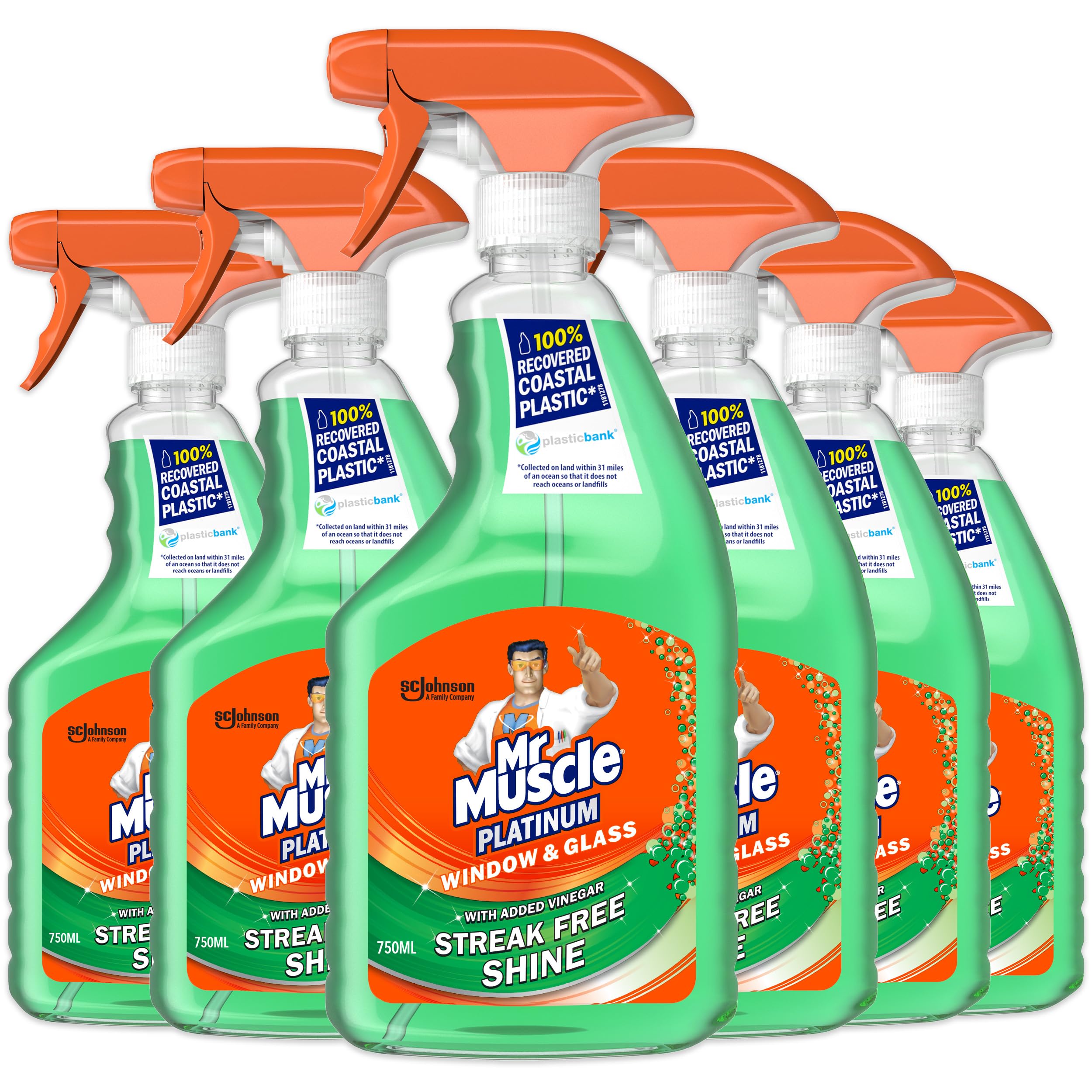 Platinum Window & Glass Cleaner Spray, Pack of 6 (6 x 750ml)