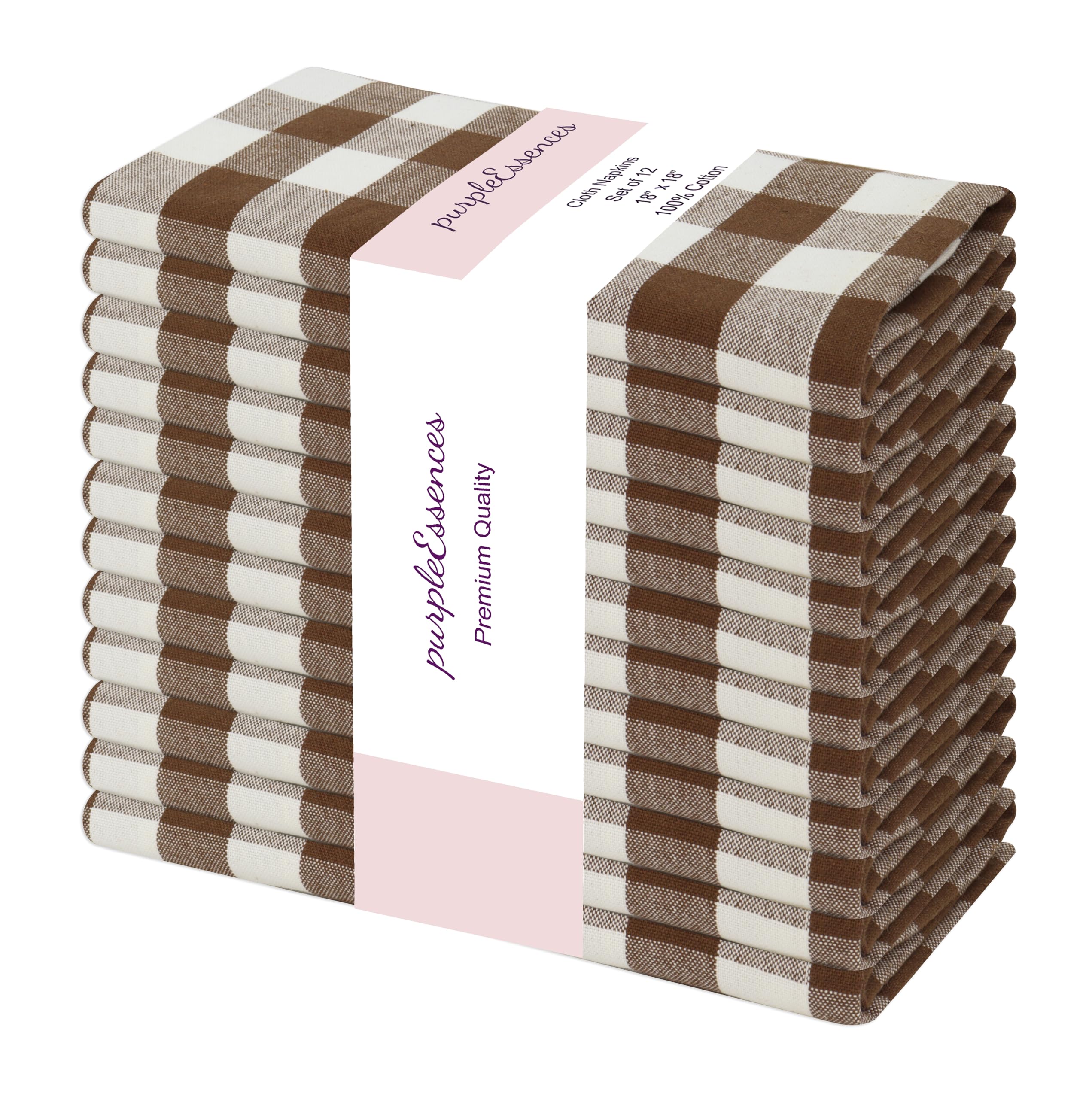 PurpleEssences Plaid Napkins
