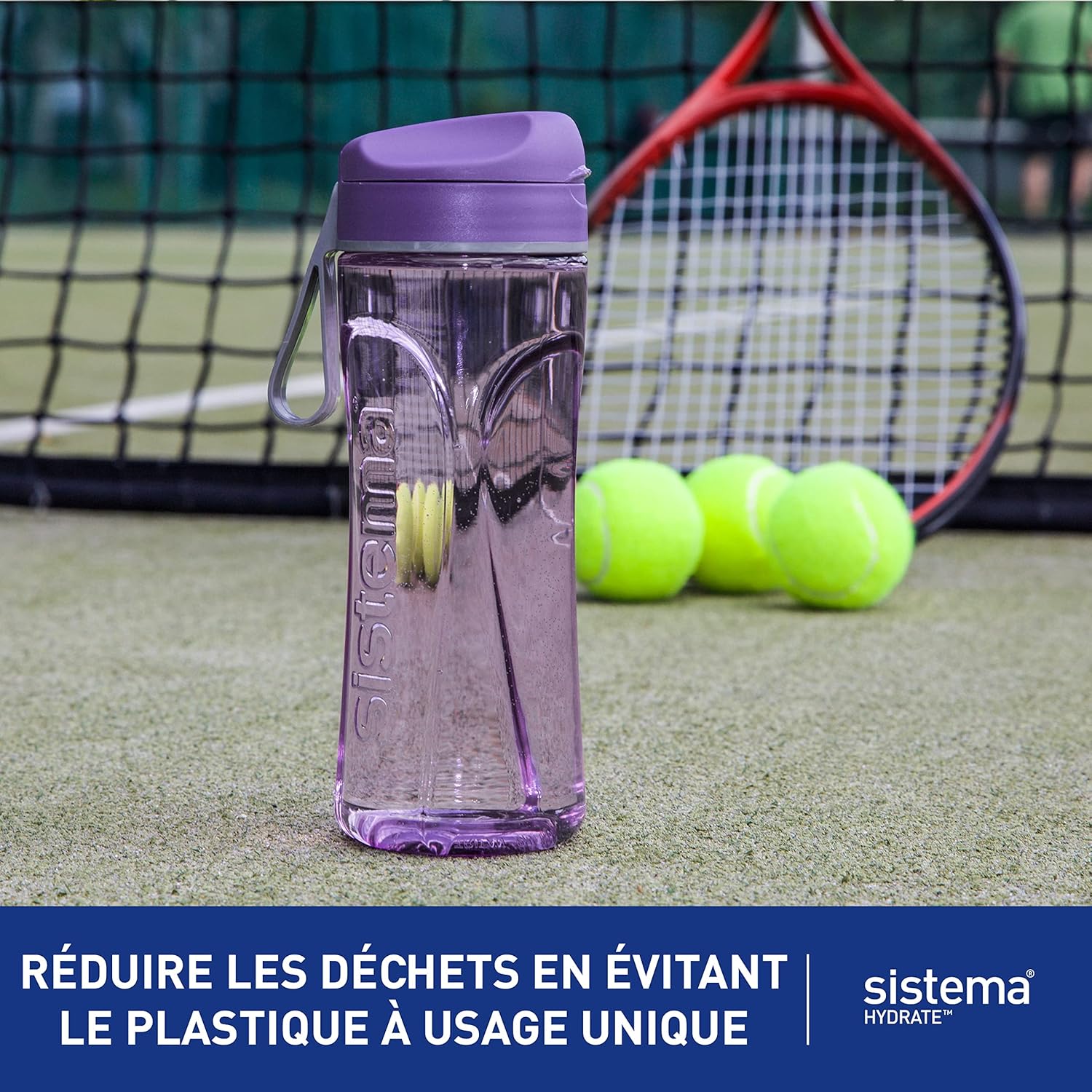 Sistema Hydrate Tritan Swift Water Bottle | 600 ml | Leakproof Water Bottle | BPA-Free | Assorted Colours