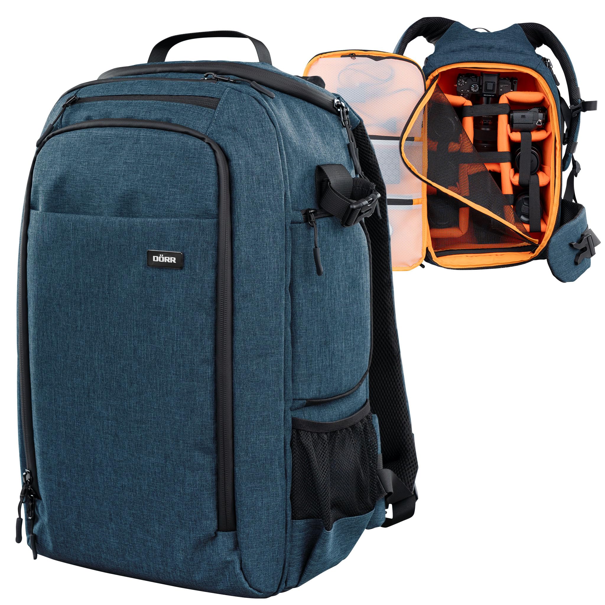 DÖRR Fotorucksack Prag Pro 20L & Prag Go 16L, Wasserdicht, Kamera-Rucksack, 16 Zoll Laptopfach, Spiegelreflex, DSLR SLR, Flexible Inneneinteilung, Stativ-Halterung, Drohnenrucksack, Robust & Leicht