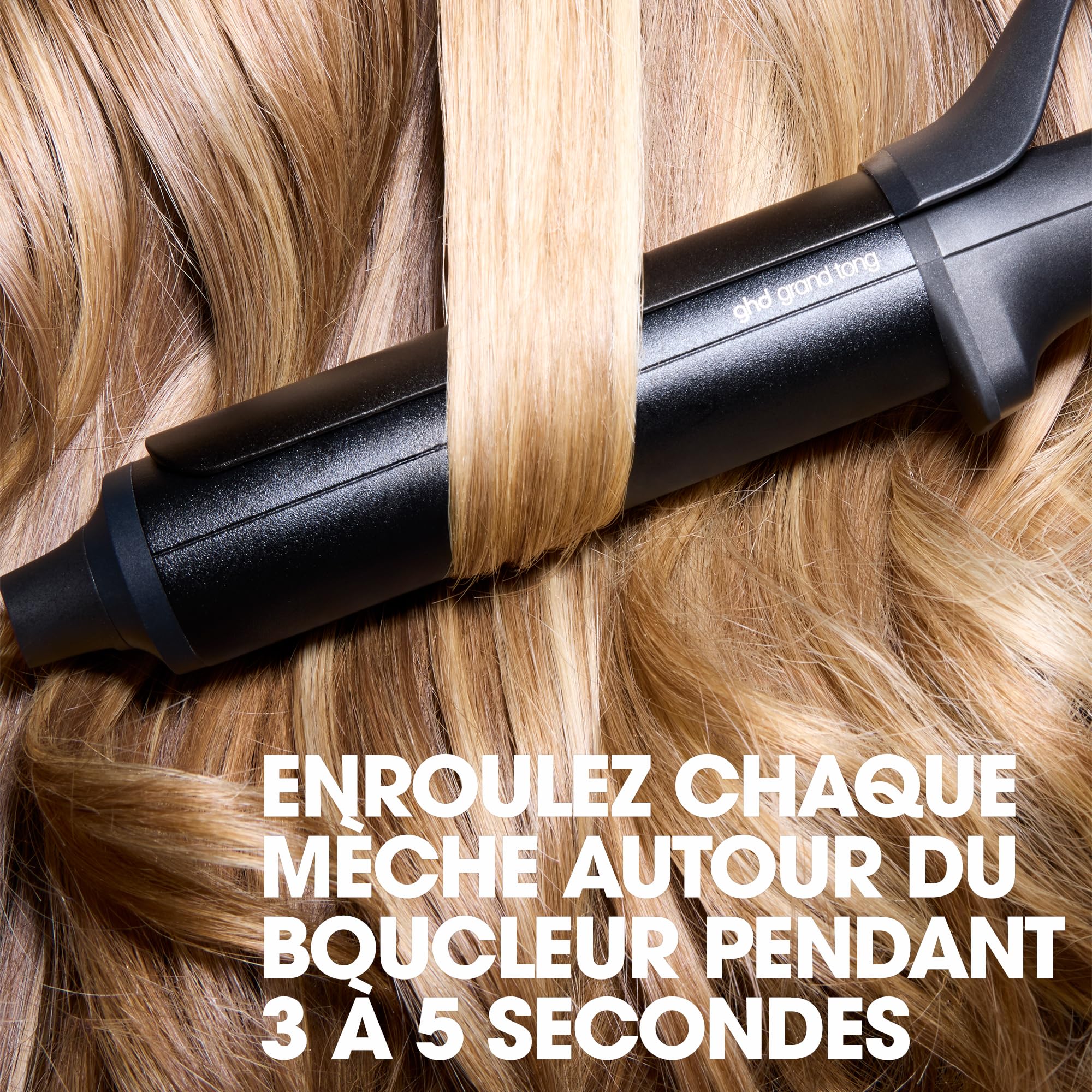 ghd - Boucleur ghd Chronos Curve Grand Tong - Fer à boucler cheveux (Noir) - Fer à friser pour boucles volumineuses, XXL - Coiffure facile et 3x plus rapide, sans dommage - Cheveux mi-longs à longs