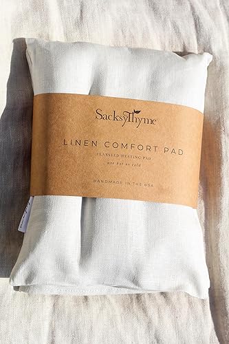 Miniatura 8 de Sacksy Thyme Almohadilla térmica para microondas, funda 100% lino, sin perfume, tamaño 18 x 7, almohadilla térmica reconfortante para calambres,