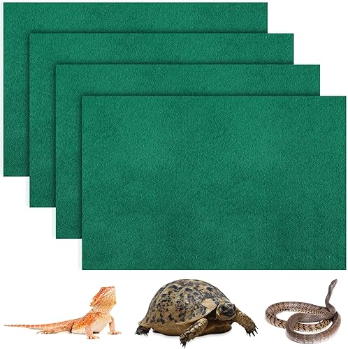 Miniatura 1 de 4 piezas de alfombras de reptiles para mascotas, forro de sustrato de ropa de cama, suministros de forro de sustrato para jaula de reptiles,
