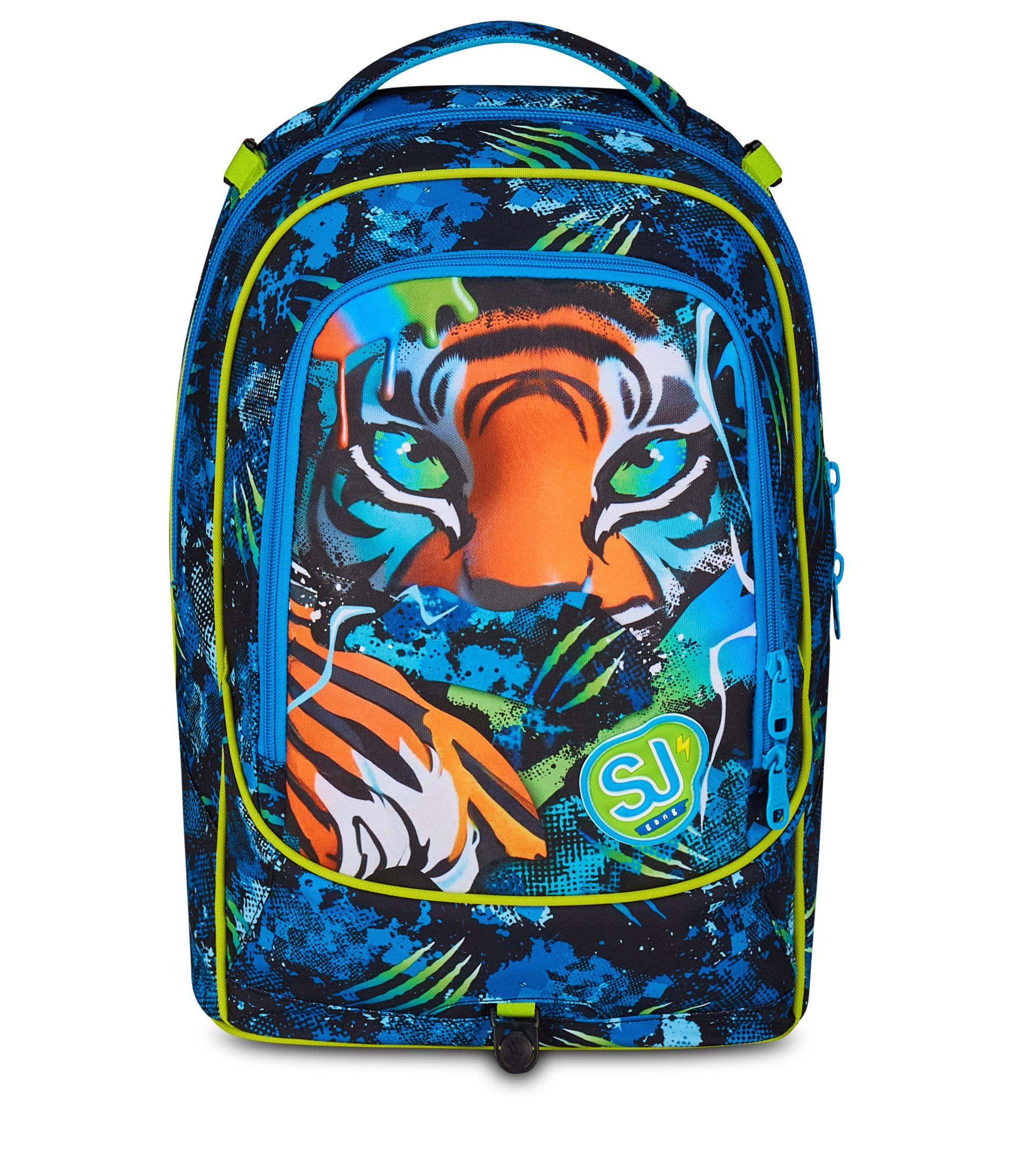 SJ GANG STYLE JAM GANG Trolley Scuola Jack 3 Ruote Air Tiger, Blu, 3 in 1, Zaino Triplo Uso con Carrello Sganciabile, 33 L, Zaino Scuola Elementare, Zaino Bambino