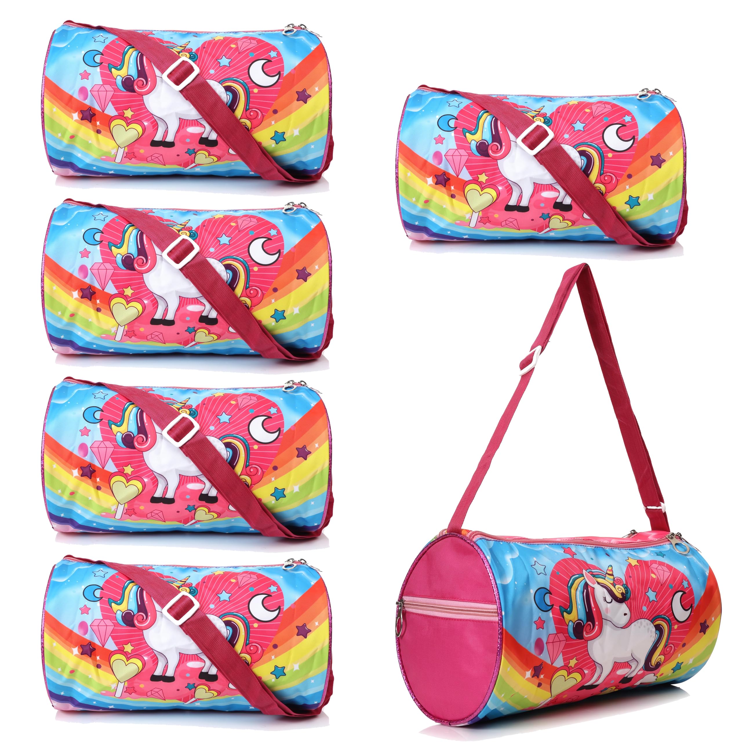Asera 6 Pcs Duffle Bag for Kids/Boys/Girls | Whimsical and Sturdy Bag | Best for Travel and Play | Return Gifts Birthday Party for Kids (Unicorn)