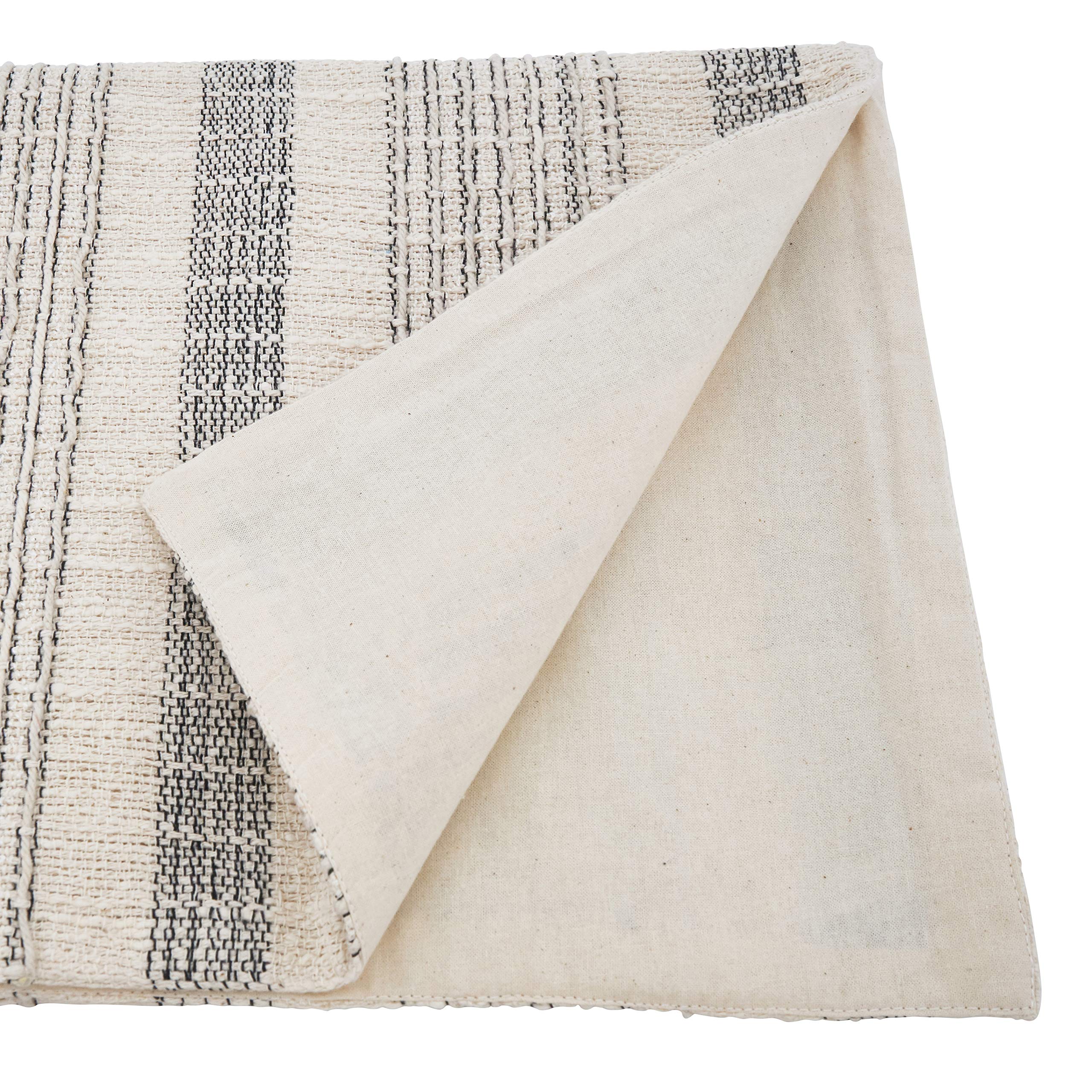 SARO Lifestyle Chemin de Table texturé à Rayures – Chemin de Table en Coton tissé pour Table de Salle à Manger de Style Rustique, décoration de Cuisine Rustique, Divertissement Quotidien et paysages