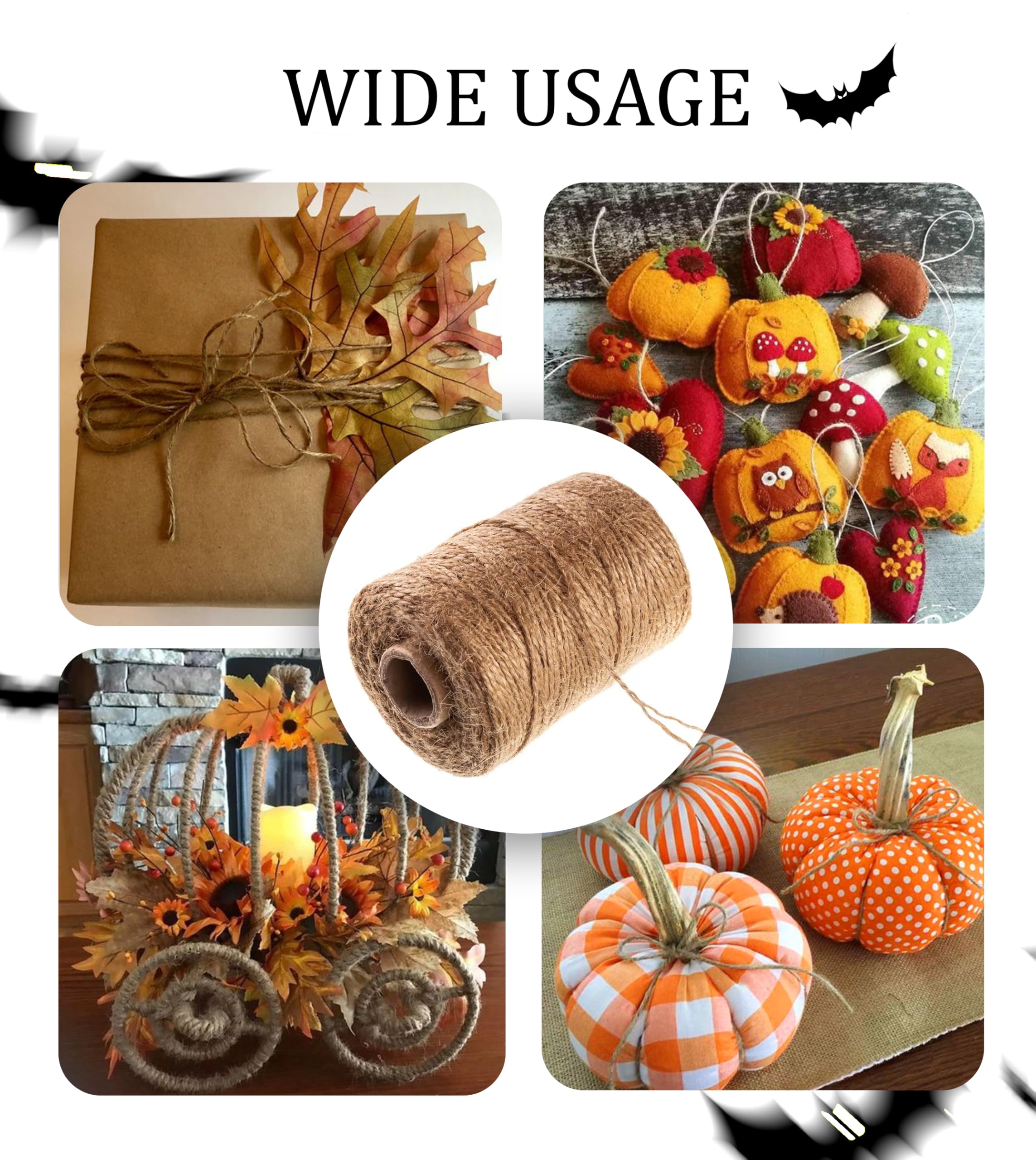 Cuerda de yute natural cuerda fina para caja de regalo, decoración de jardinería
