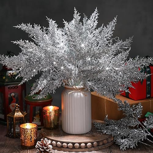 Miniatura 3 de 60 ramas artificiales de cedro sintético de Navidad, ramas de cedro verde artificiales, ramas de pino artificiales, guirnalda de cedro sintético,