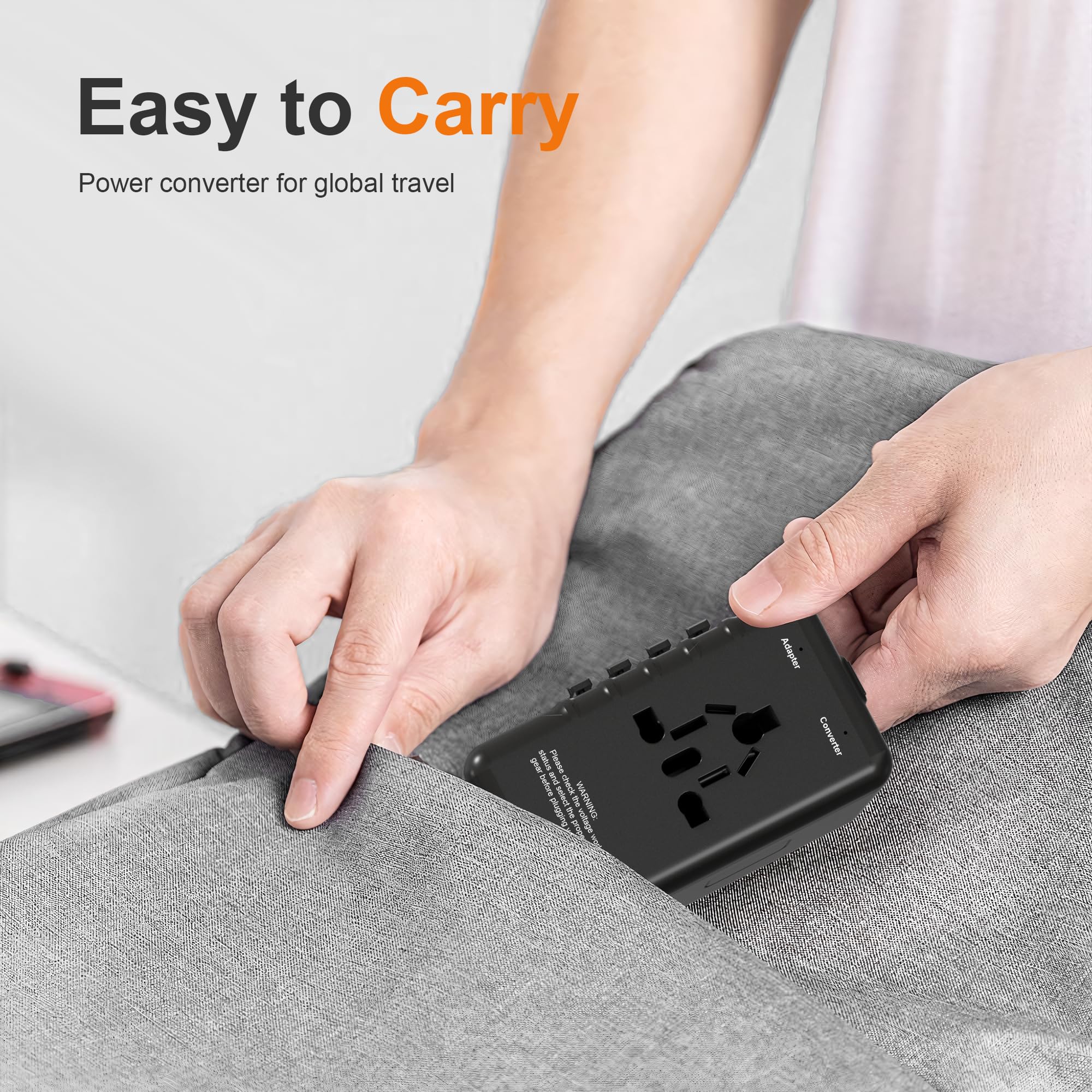 Adaptador convertidor de voltaje de 220 V a 110 V: transformador de enchufe de regleta de viaje internacional de Estados Unidos a Europa