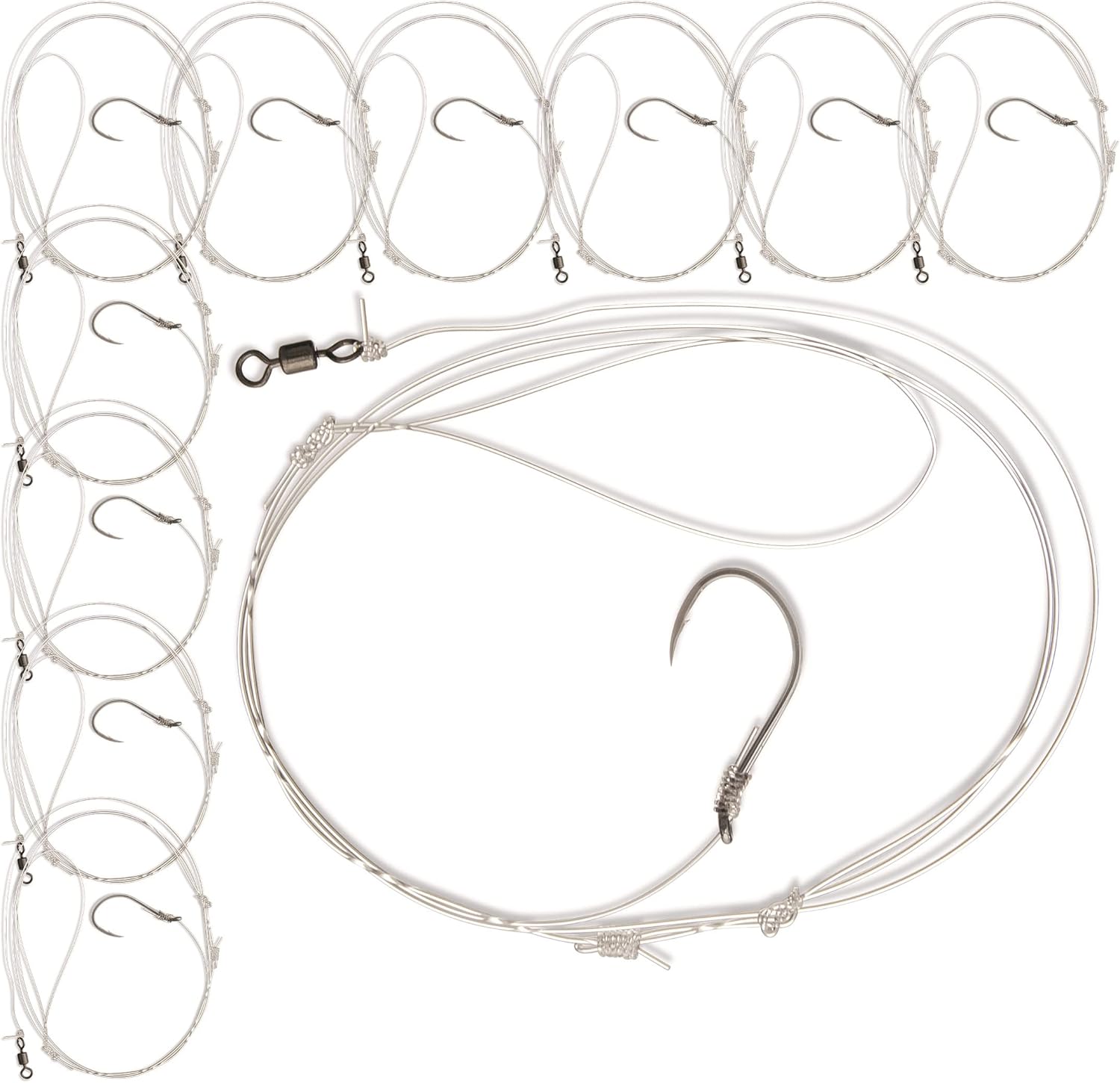 UMT 1, 5 &10 Pack Options Blackfish Tautog 1 Hook High Rig for Saltwater - Size 3/0 BKK Bait Hook Black - 60lb Heavy Duty Mono, Dropper Loop - Hand Tied