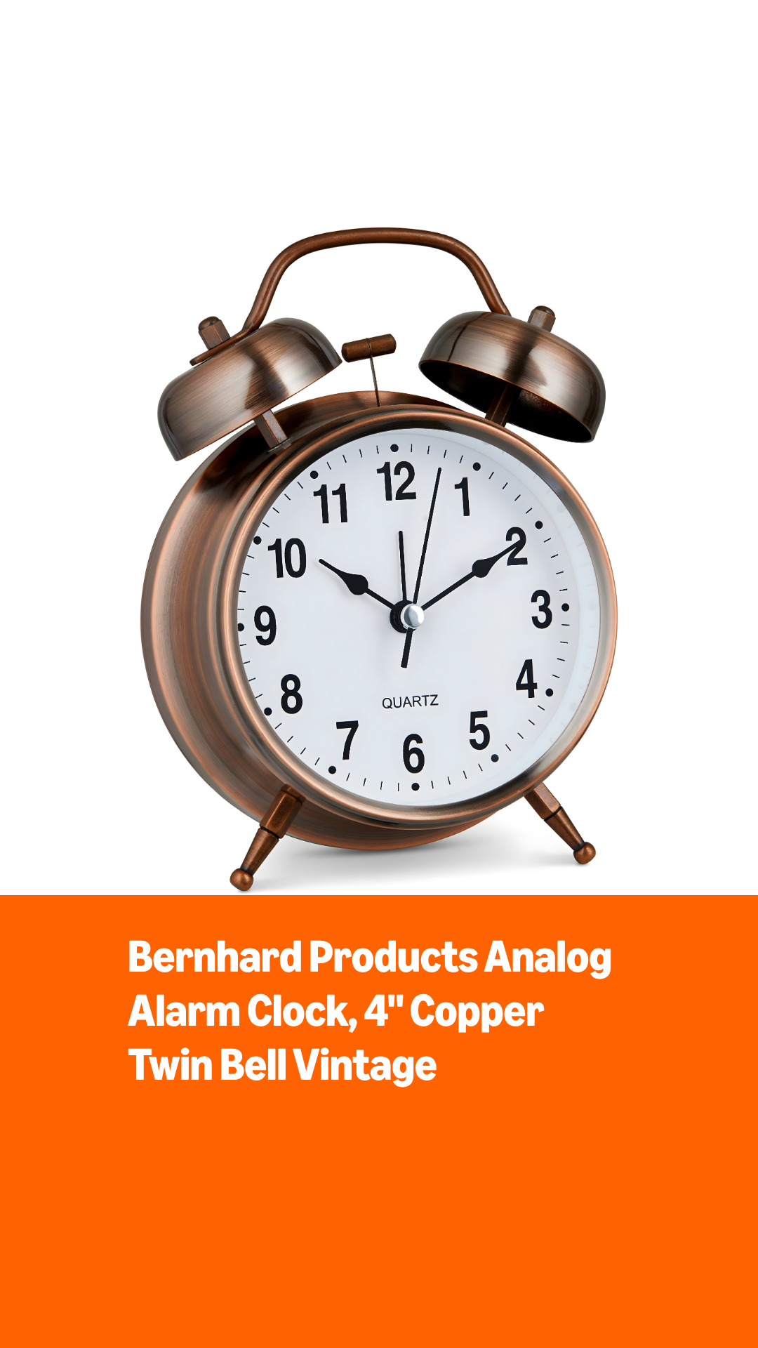 Amazon.com: Bernhard Products Analog Alarm Clock Twin Bell Retro