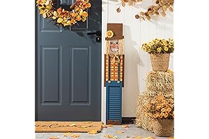 Glitzhome Rustic Wooden Scarecrow Porch Sign