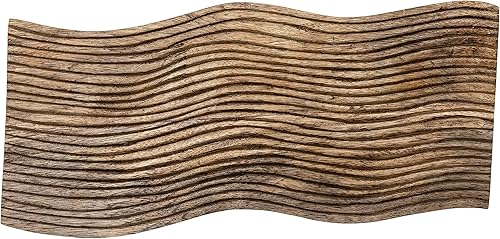 Bloomingville Cortadora de madera de mango ranurada grande, queso con acabado de nogal y tabla de cortar, marrón