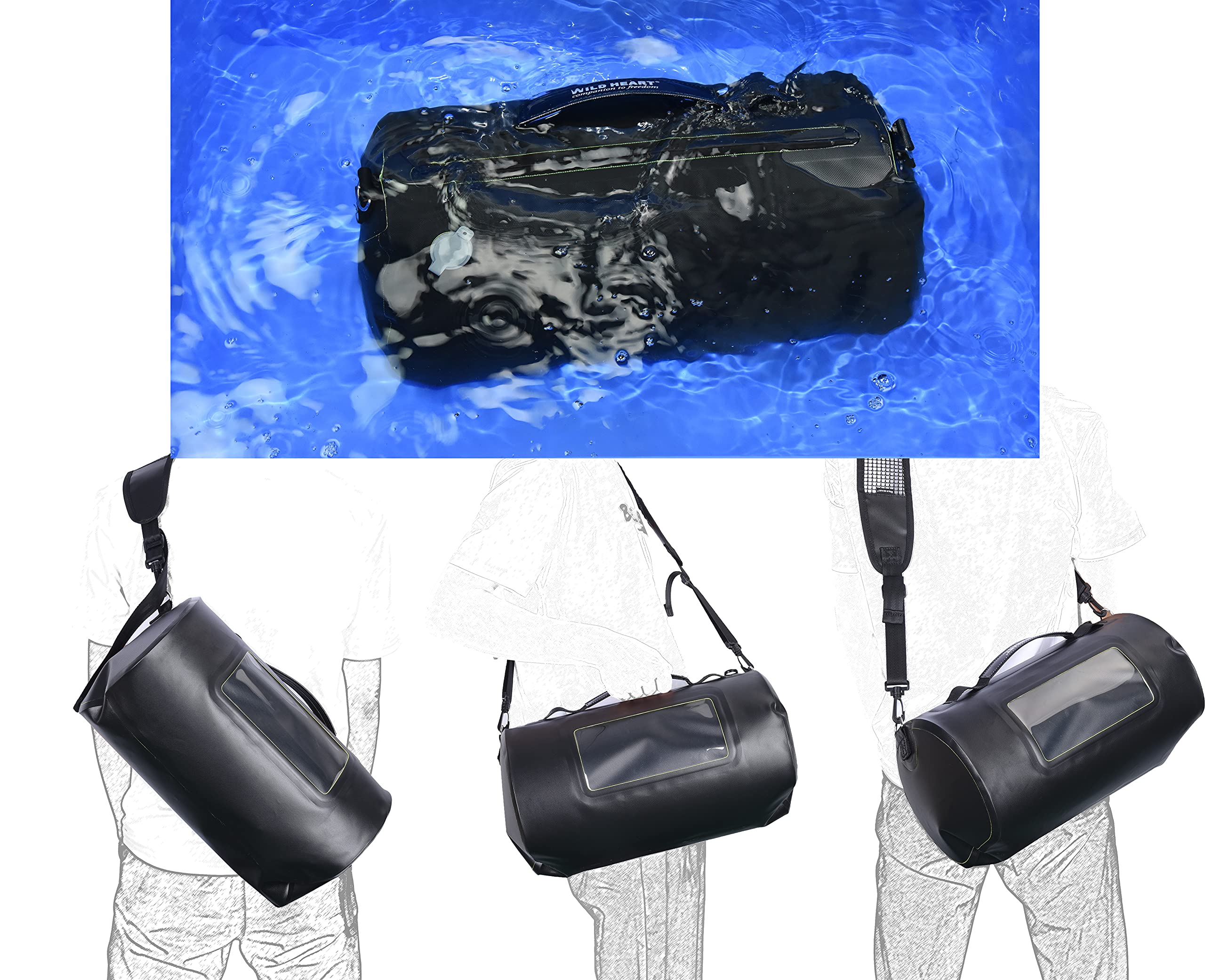 orange WILD HEART 15L 水泳用防水バッグ サーフバッグ フローティングバッグ ショルダーストラップ Amazon | WILD HEART 15L 水泳防水バッグ サーフバッグ フローティング