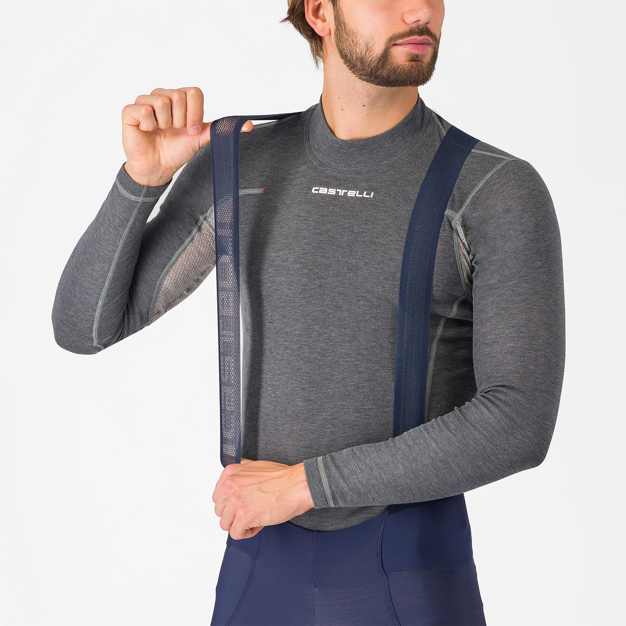 CASTELLI Bavaglino da uomo Espresso per ciclismo su strada, traspirante, con imbottitura per sedile Pro Level, camoscio per gravel bike e corsa