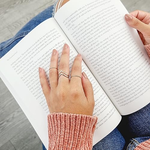 Miniatura 9 de 14k Solid Gold V Ring - Real 14k Solid Yellow Gold or 14k Solid White Gold Chevron Stackable Rings (Yellow Gold, 7.75)