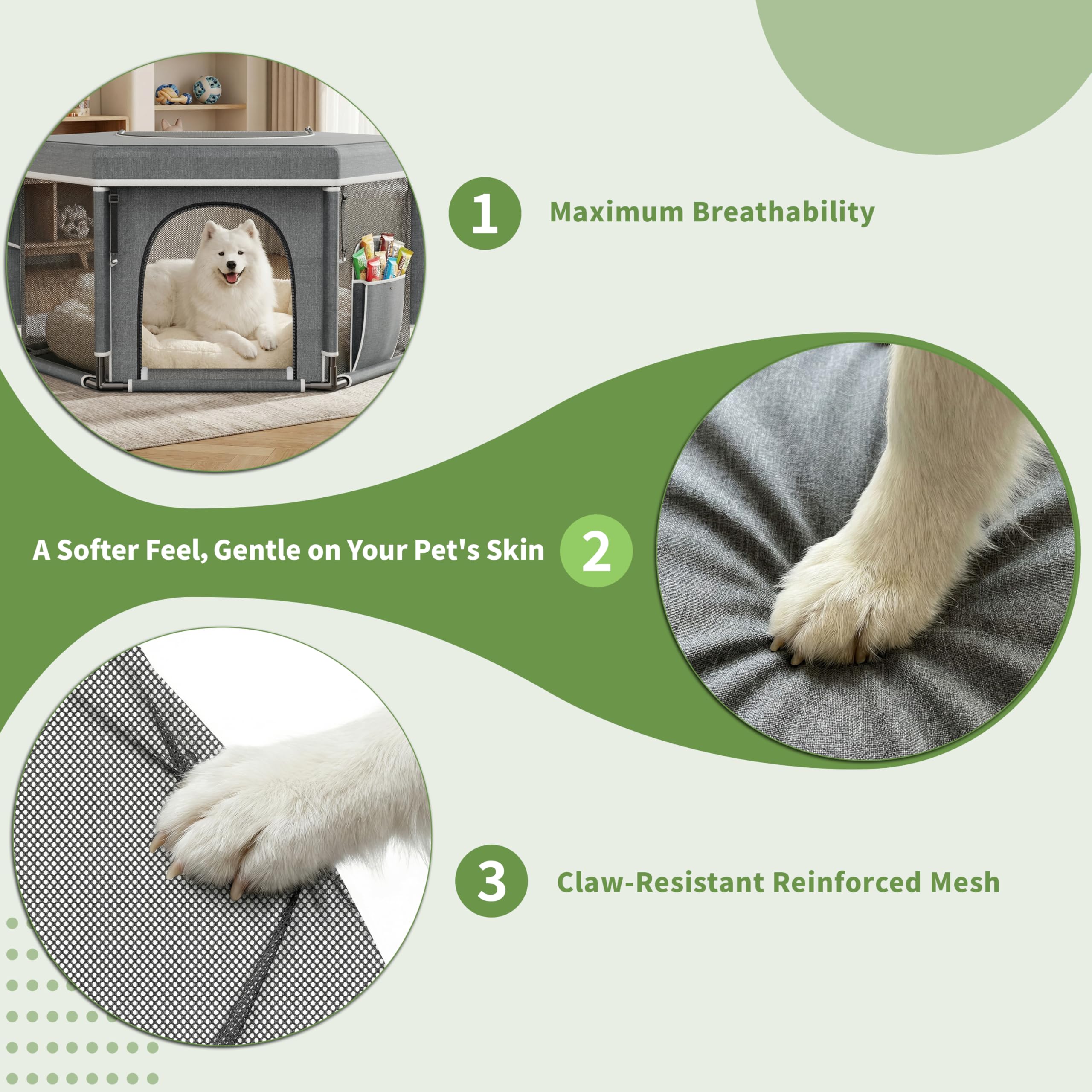 Caja de partos para cachorros de perros extra altos - Parque de partos hexagonal para razas grandes y pequeñas - Suministros esenciales para cachorros - 120x62 cm