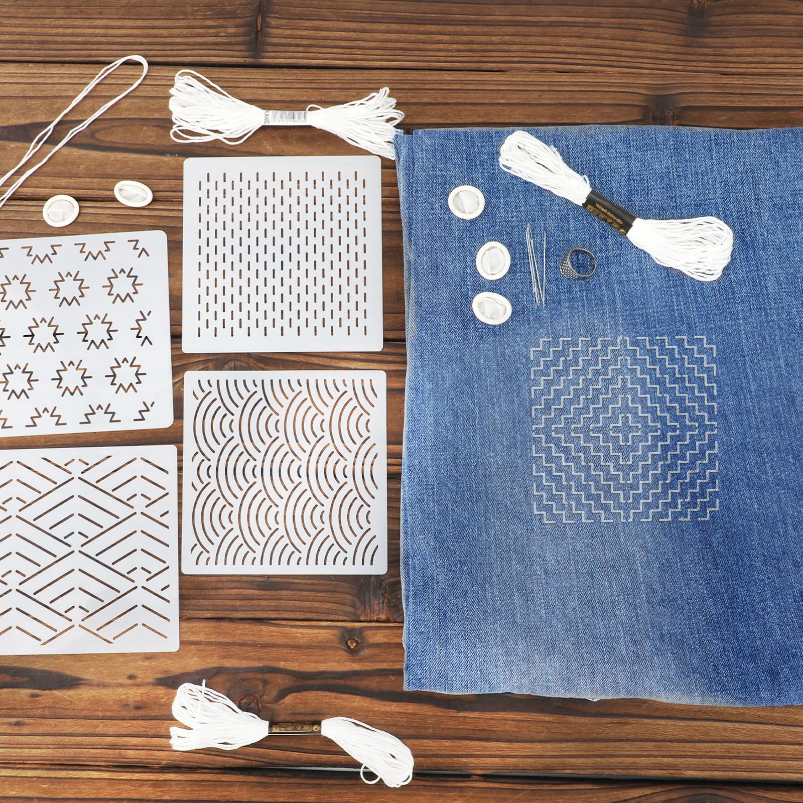 28pcs Plastic Sashiko Stencil Kit - Image 3