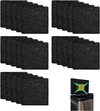 25 Pack Trash Can Odor Absorbing Filter Refills for EKO Garbage Cans and Compost Bin, Activated Charcoal Deodorizer, Activated Carbon Filter, Odor Absorber