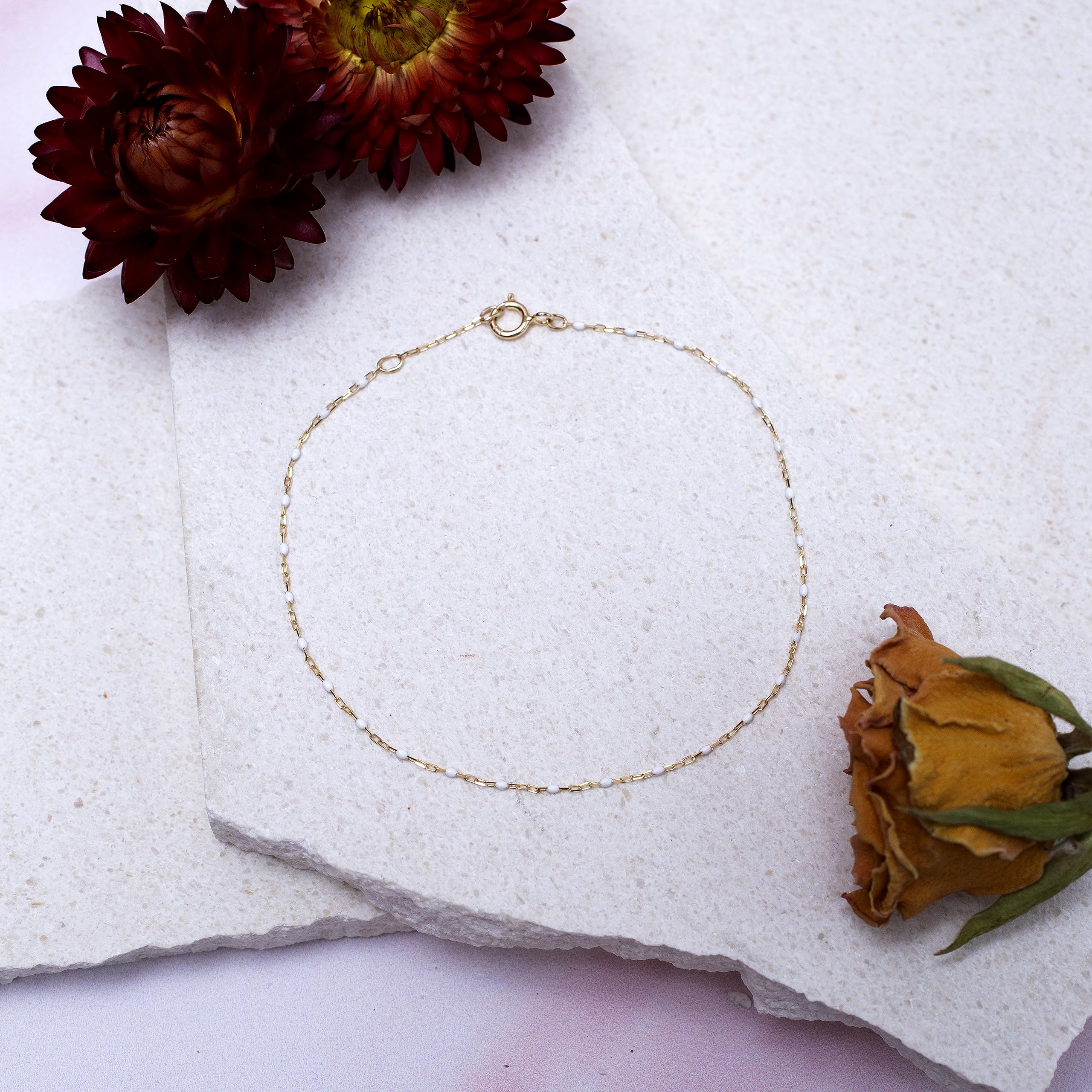 CARISSIMA Gold - Braccialetto da donna in oro giallo 9 kt, con perline smaltate da 1 mm