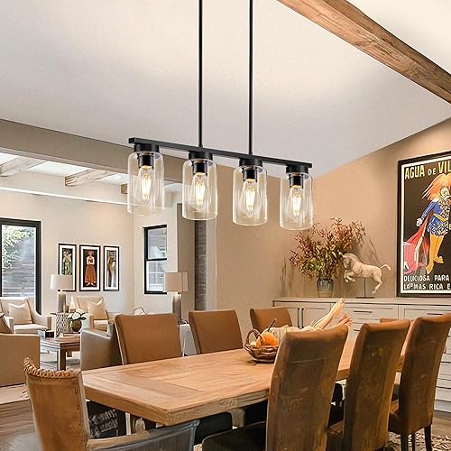 Miniatura 3 de Lámpara de comedor, lámparas de araña para comedor, luces lineales de isla para isla de cocina, lámpara de 4 luces para comedor, lámpara moderna