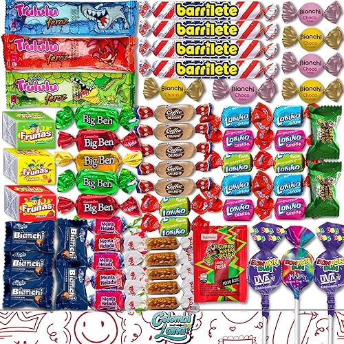 Miniatura 1 de Bolsa de 60 surtido de caramelos colombianos  Delicias de café  Barriletes  Frunas  Gomitas grandes  BomBomBomBun  Caramelos masticables afrutados